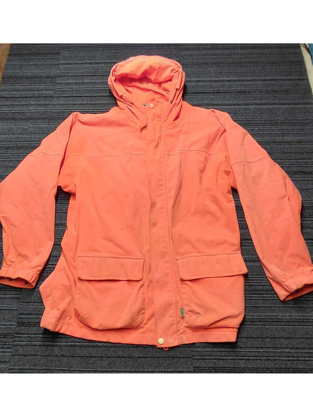 L.L. Bean Hunting Jacket Mens XL Blaze Orange Hooded Field Coat Outdoor